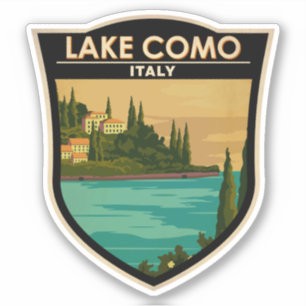 Sticker Lac de Côme Italie Vintage