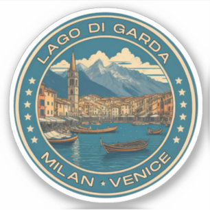Sticker lac de garde - lago di garda voyage en famille ita