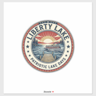 Sticker Lac de la Liberté Patriote Vie Lac Vintage
