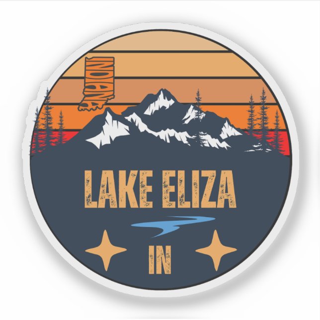 Sticker Lac Eliza, Indiana (Devant)
