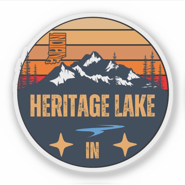 Sticker Lac Heritage, Indiana (Devant)