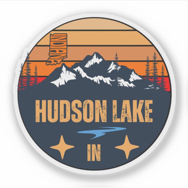 Sticker Lac Hudson, Indiana (Devant)