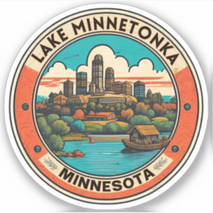 Sticker Lac Minnetonka, Minnesota pêche et navigation de p