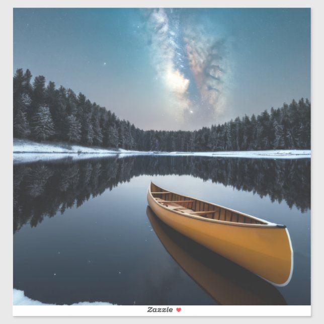 Sticker Lac Nature Extérieur Paysage Calme Tranquille Rela (Feuille)