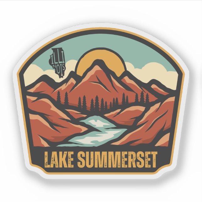 Sticker Lac Summerset, Illinois (Devant)