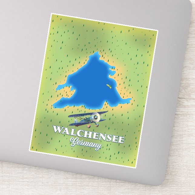 Sticker lac Walchensee Allemagne carte (Détail)