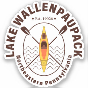 Sticker Lac Wallenpaupack Pennsylvanie Kayaking Fishing