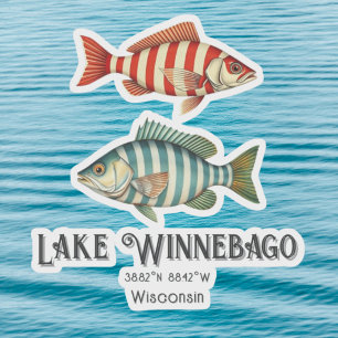 Sticker Lac Winnebago Wisconsin pêche nautique