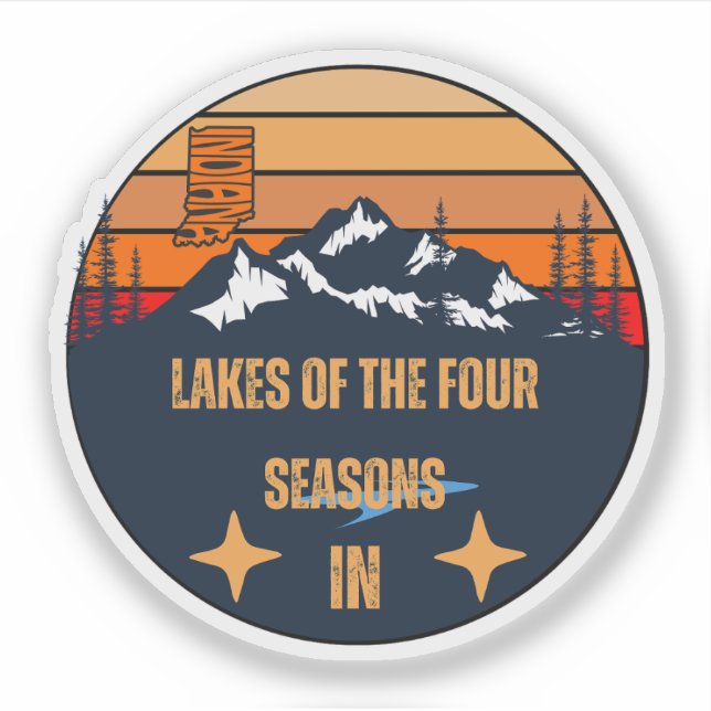 Sticker Lacs des Quatre Saisons, Indiana (Devant)