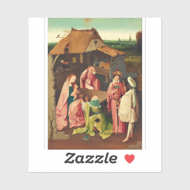Sticker L'Adoration des mages par Jérôme Bosch (Feuille)