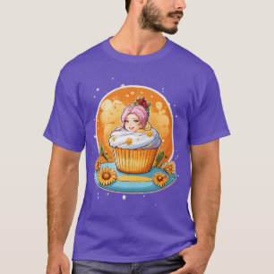 Sticker Lady Cupcake Whimsical T-Shirt Design