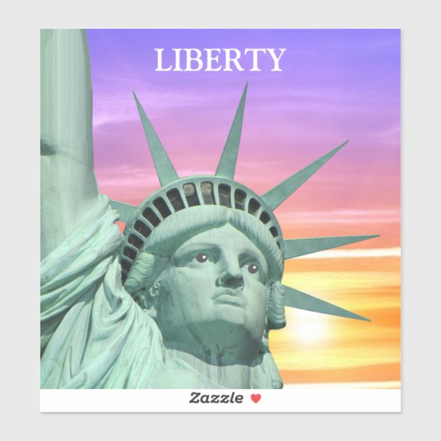 Sticker Lady Liberty et lever de soleil  (Feuille)