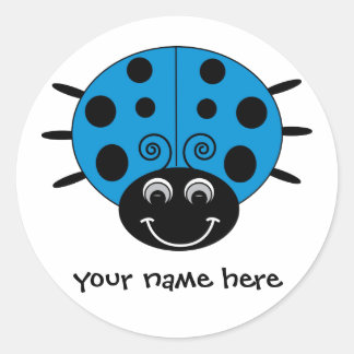 Sticker Ladybug bleu personnalisé