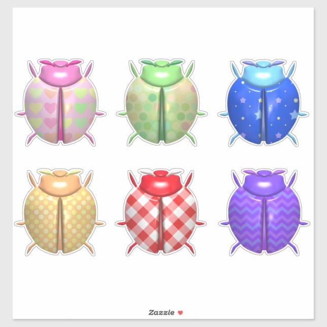 Sticker Ladybug motif mignon (Feuille)