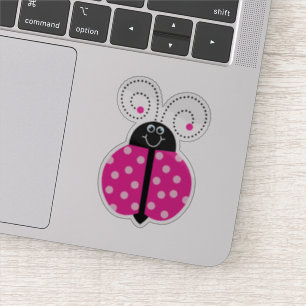 Sticker Ladybug Pink Polka Point Sourire Whimsical