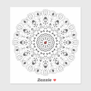 Sticker Ladybug Spirit Animal Mandala