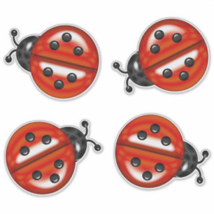 Sticker Ladybugs Noir Rouge