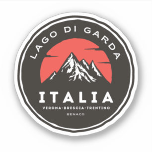 Sticker lago di garda - lac de garde passage des alpes ita