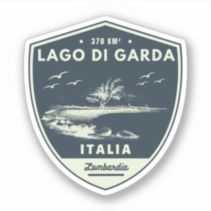 Sticker lago di garda - lac de garde passage des alpes ita