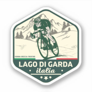 Sticker lago di garda - lac garda col alpes italiennes mot