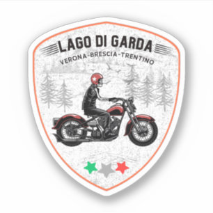 Sticker lago di garda - lac garda col alpes italiennes mot