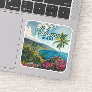 Sticker Lahaina Maui Hawaii Beach Coast Retro