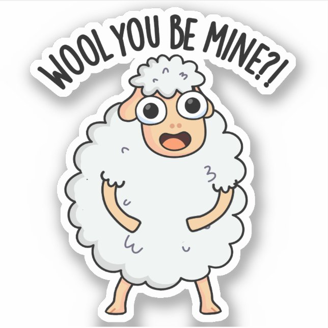 Sticker Laine Tu Es À Moi Drôle Pun Mouton (Devant)