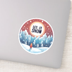 Sticker Laisser neiger avec magnifique paysage Vintage