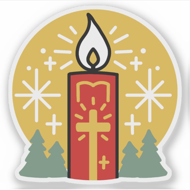 Sticker Laissez Faith être votre plus brillant Star Candle (Devant)