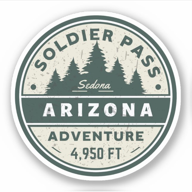 Sticker laissez-passer de soldat Arizona randonnées trail (Devant)
