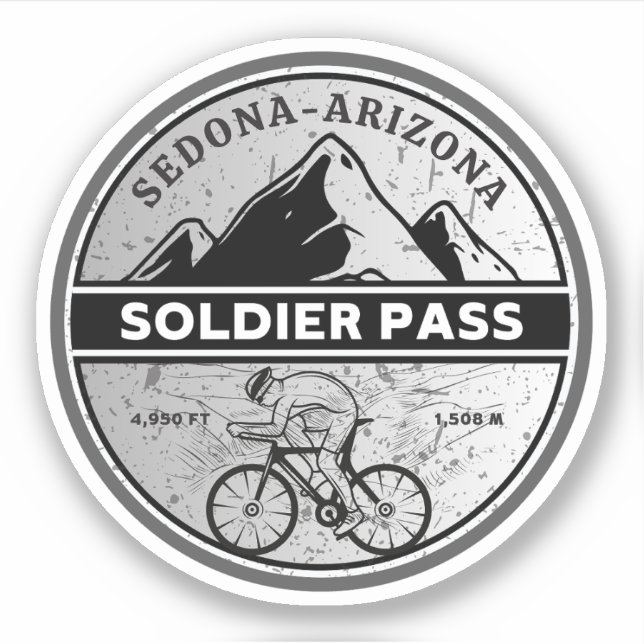 Sticker laissez-passer de soldat Arizona randonnées trail (Devant)