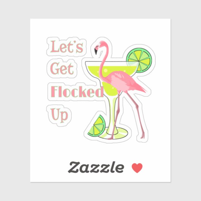 Sticker Laissons le Flamant rose s'empiler (Feuille)