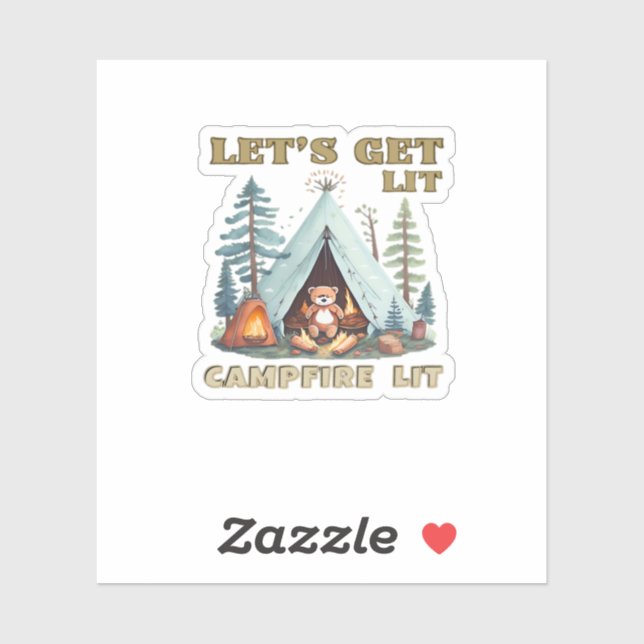 Sticker Laissons-nous ! Classique feu de camp (Feuille)