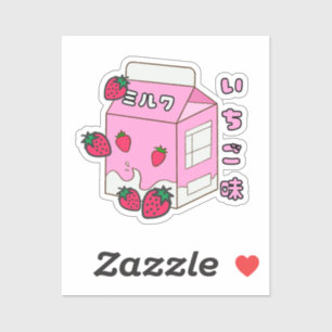 Sticker Lait de fraise japonais Kawaii