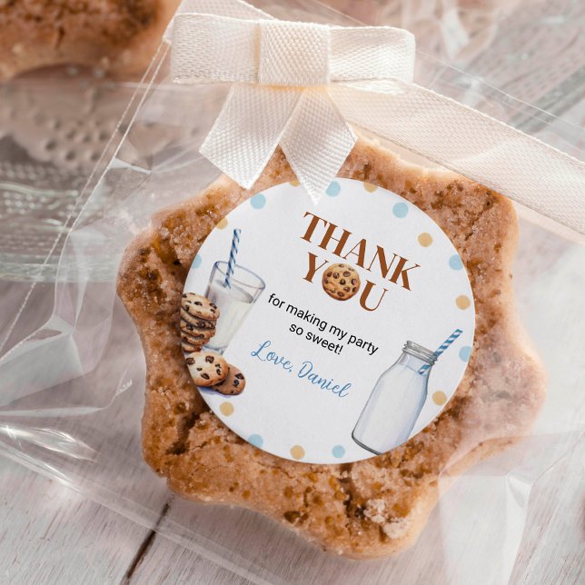 Sticker Lait Et Cookies Étiquettes Anniversaire (Créateur téléchargé)