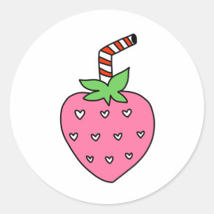 STICKER LAIT Fraise, STICKER mignon