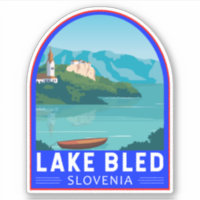 Lake Bled Slovénie Travel Retro Art Vintage