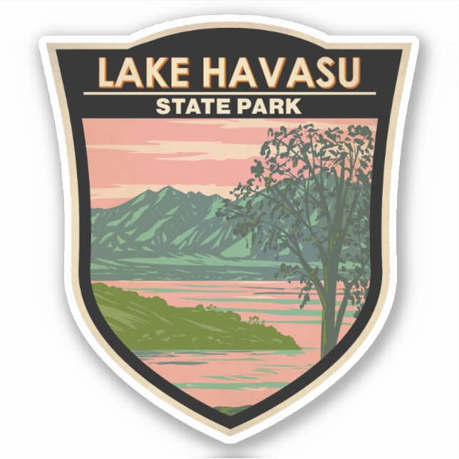 Sticker Lake Havasu State Park Travel Art Vintage (Devant)