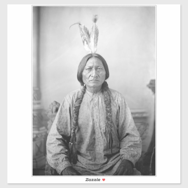 Sticker Lakota Leader assis Bull Amérindien (Feuille)