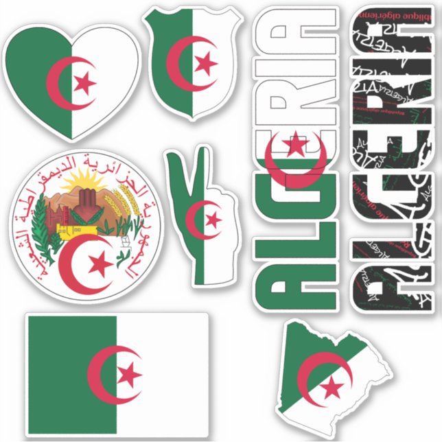 Sticker L'Algérie Extraordinaire forme les symboles nation (Devant)