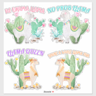 Sticker Lama mignon avec des énonciations d'humour de lam