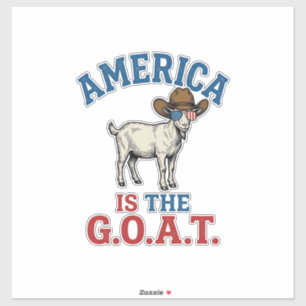 Sticker L'Amérique Est La G.O.A.T Chemise de Cow-boy Patri