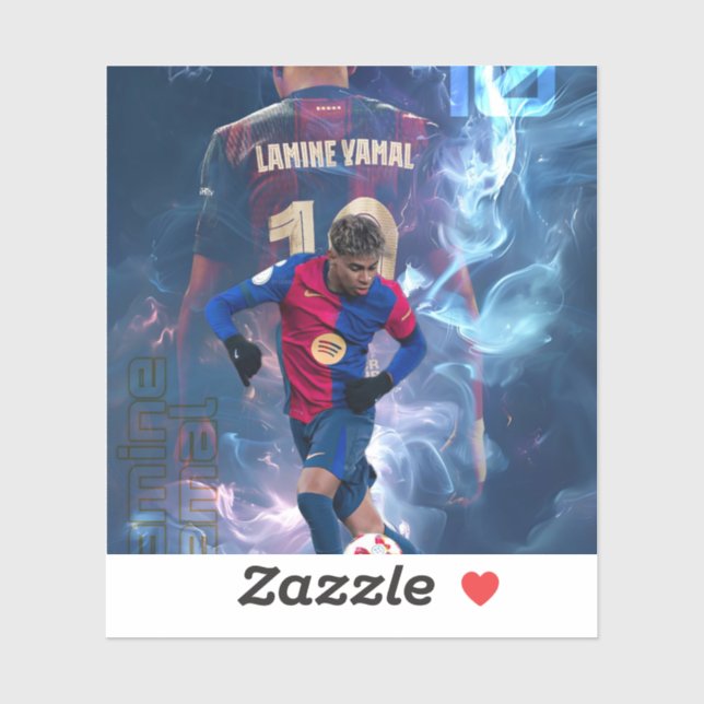 Sticker Lamine Yamal joueur de football de Barcelone (Feuille)