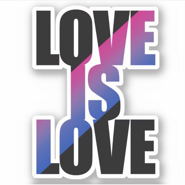 Sticker L'amour bisexuel est l'amour (Devant)