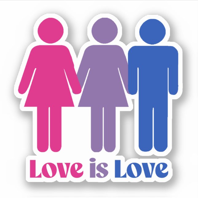 Sticker L'amour bisexuel est l'amour féminin (Devant)