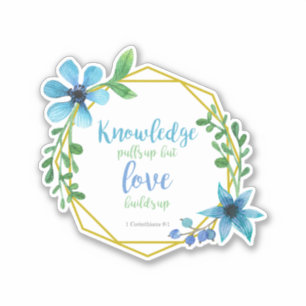 Sticker L'amour construit vers la Bible citation fleurs co