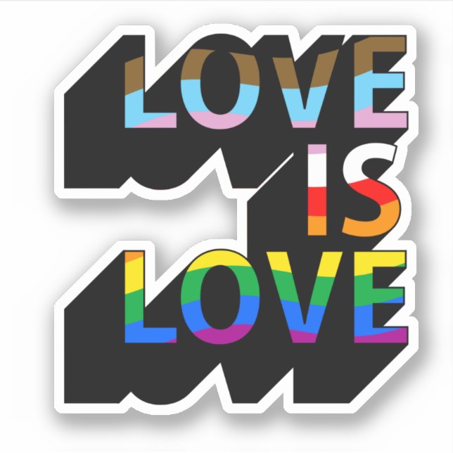 Sticker L'amour est l'amour Fierté inclusive  (Devant)