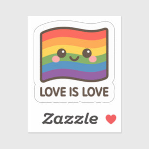 Sticker L'amour est l'amour - Kawaii Rainbow Design