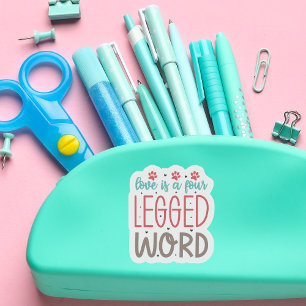 Sticker L'amour est un fil à quatre pattes Coupe personnal