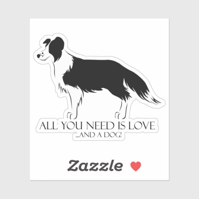 Sticker L'Amour Et Un Chien (Feuille)